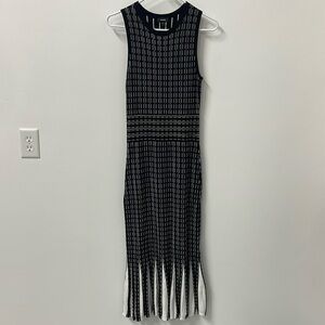Black-and-white knit sweater dress from express size small